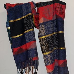 Beautiful scarf/ wrap for winter color red/ black